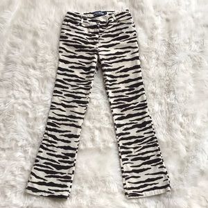 Mini Boden girls velvet zebra pants size 11y